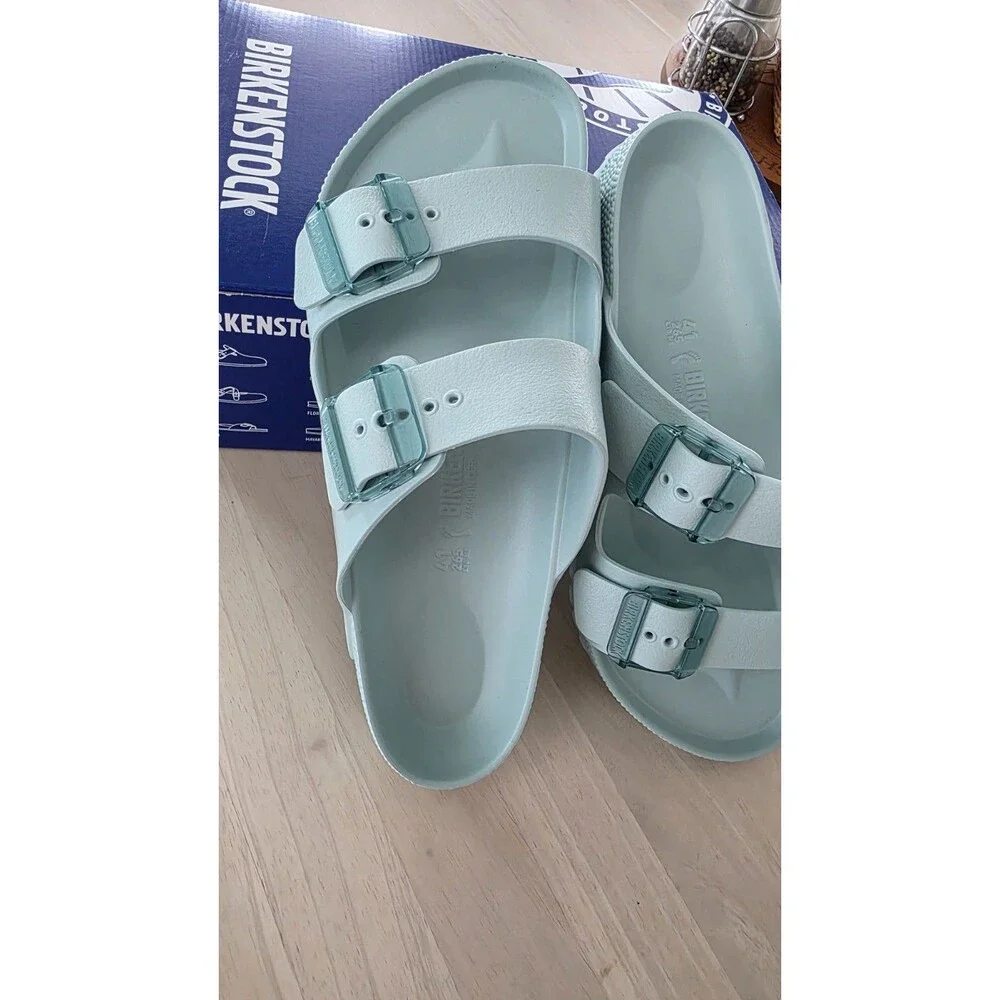 Birkenstock Womens Arizona Stealth Surf Green Slides Shoes 41 New - Picture 2 of 4